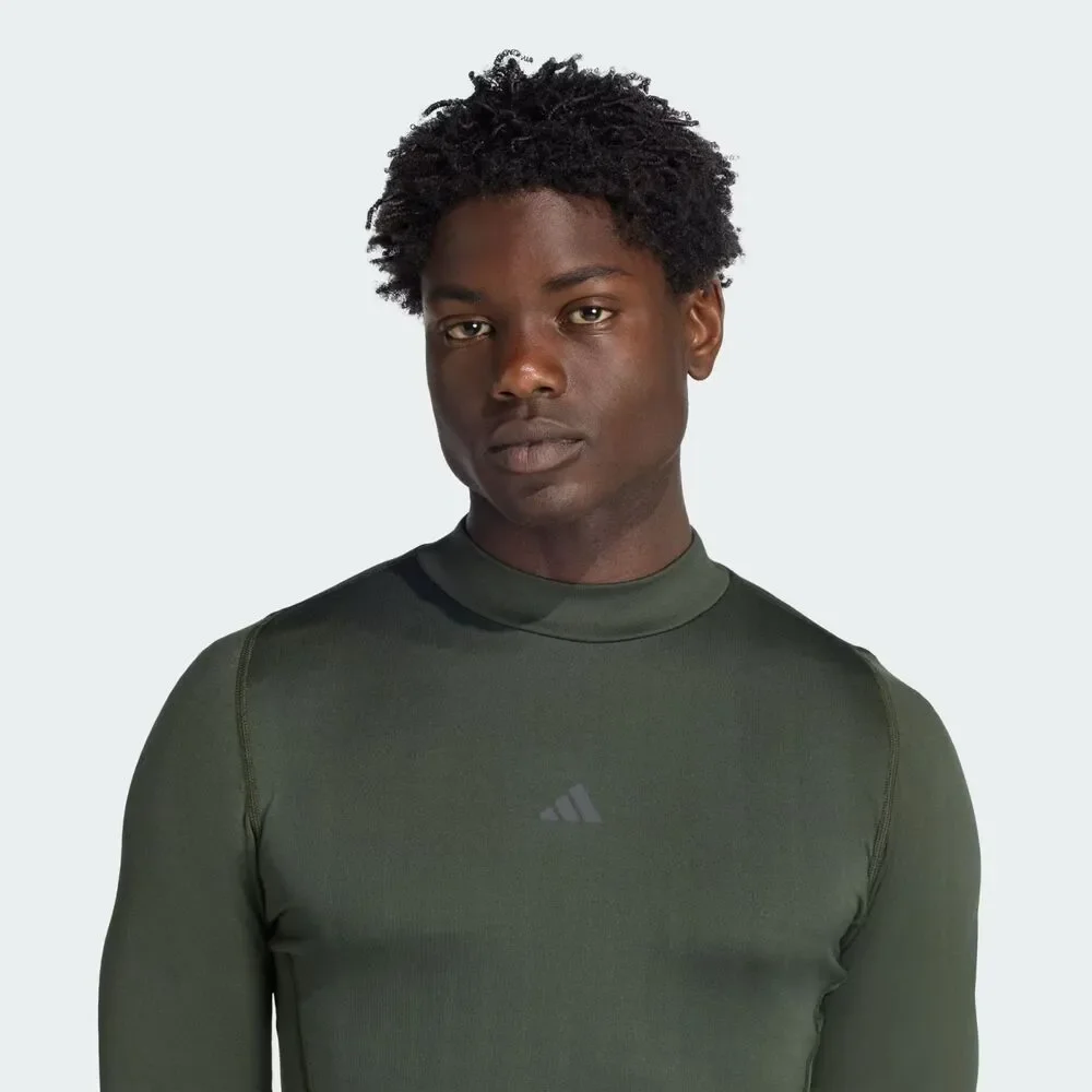 Adidas Techfit Cold Rdy Base Layer green Compression Mock Neck Mens XL JX2558